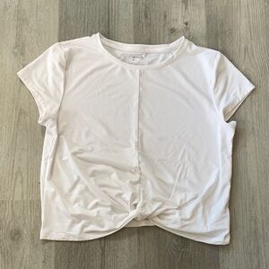 GAP White Short Sleeve Twist-Front Tee